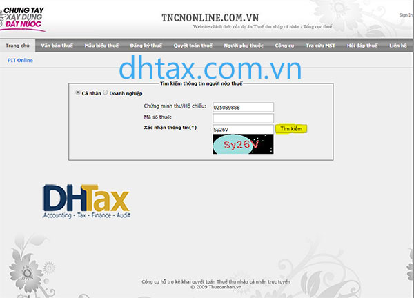 Cách tra cứu mã số thuế TNCN và thông tin doanh nghiệp bằng trang web tncnonline.com.vn