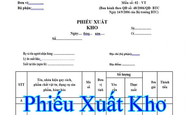 Phiếu xuất kho